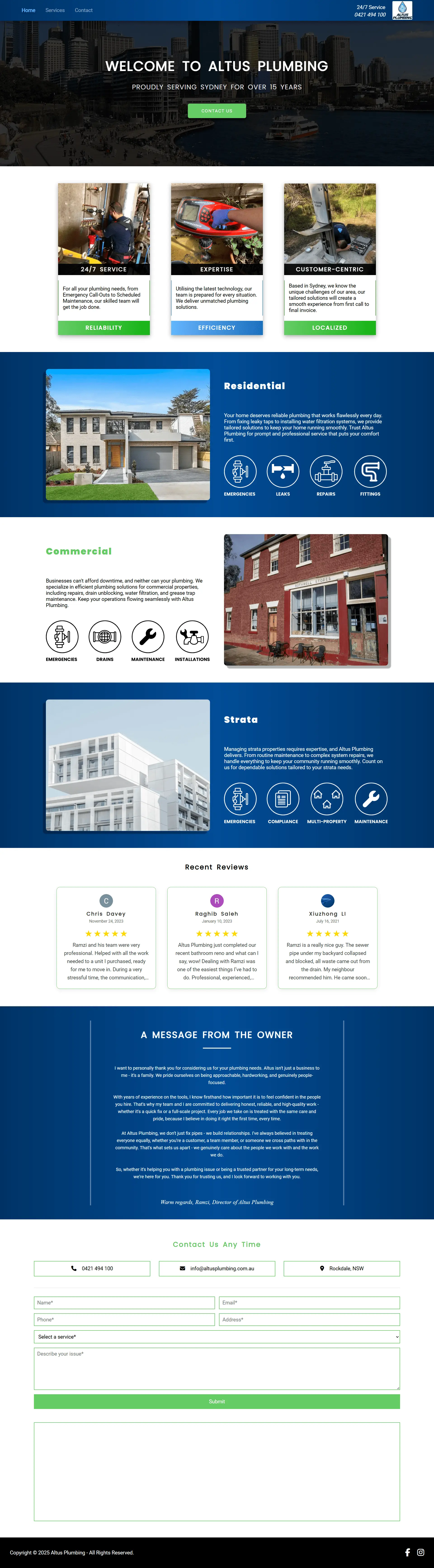 Altus Plumbing's Website Design