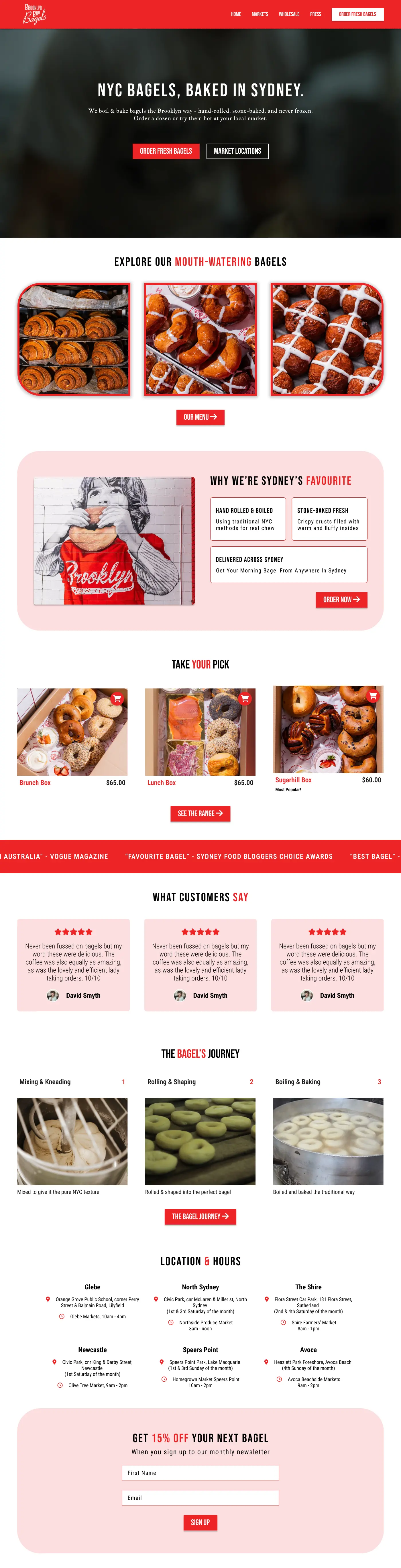 Brooklyn Boy Bagels's Website Design